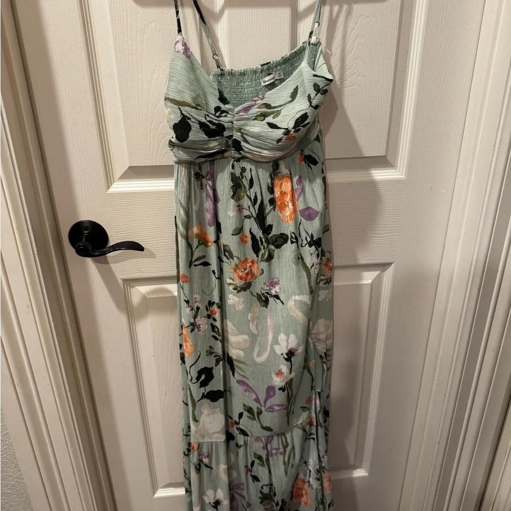 Abercrombie & Fitch Mint Green Floral Maxi Dress